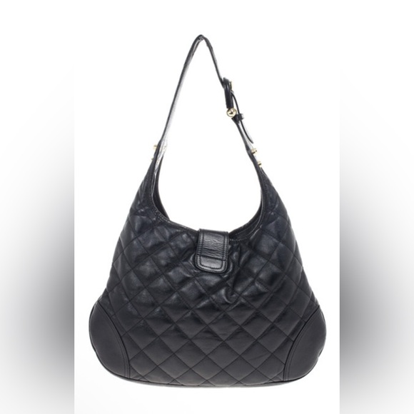 Burberry Black Patent Leather Quilted ‘Brooke’ Hobo Shoulder Bag w Lock Detail - Picture 5 of 17